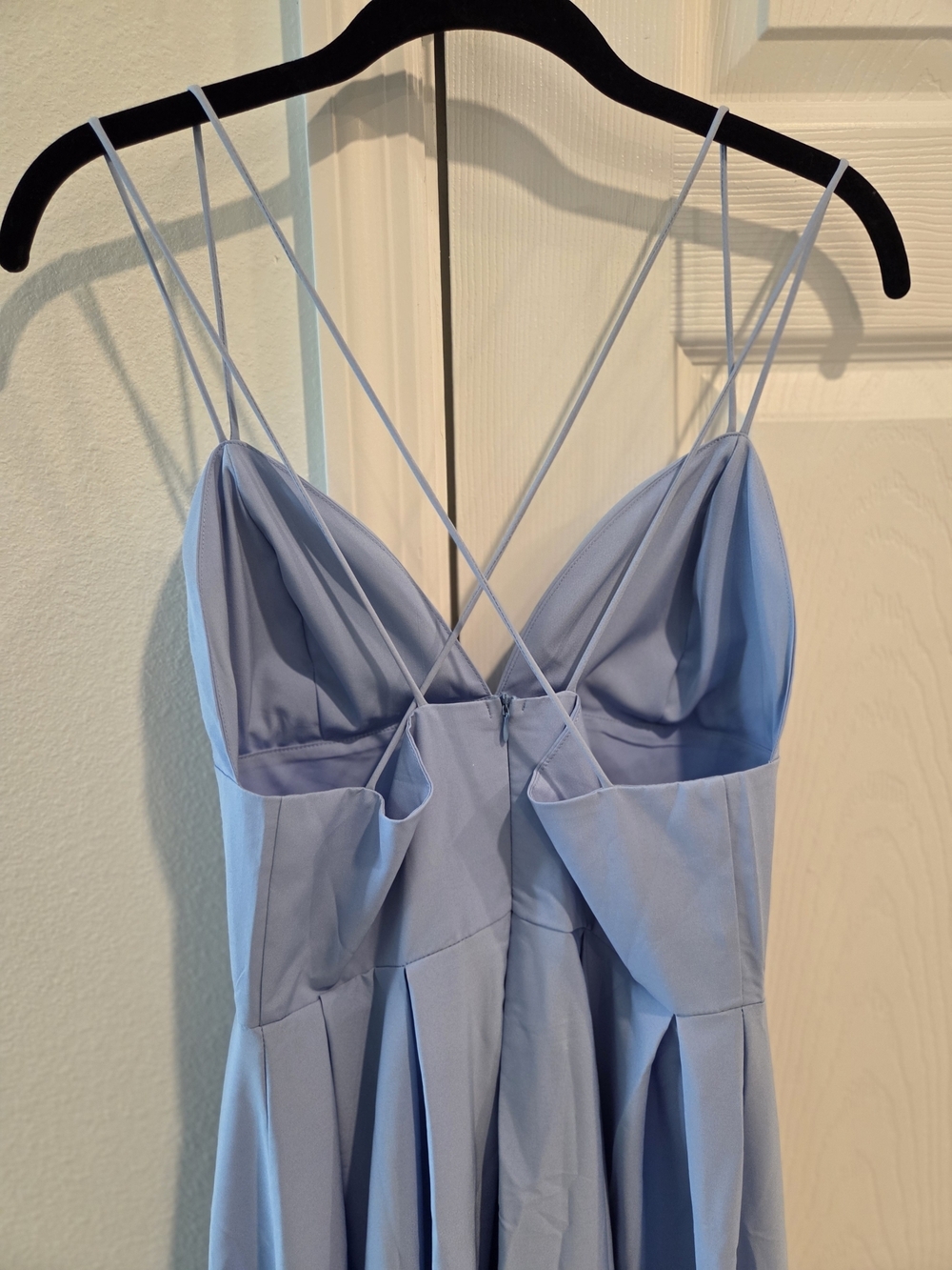 Dusty Blue V-Neck Maxi Dress - Picture 4 of 5